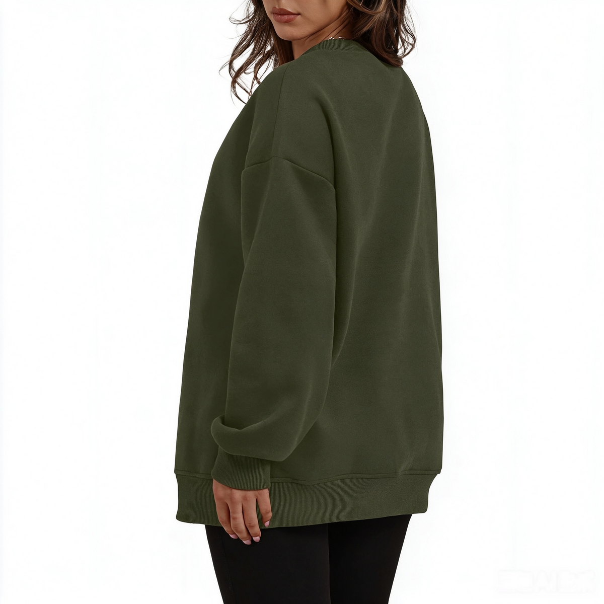 Women's long-sleeve sweatshirt with fleece lining and extra thickness