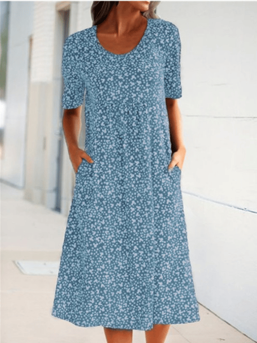 Women's floral maxi dress detail view 7