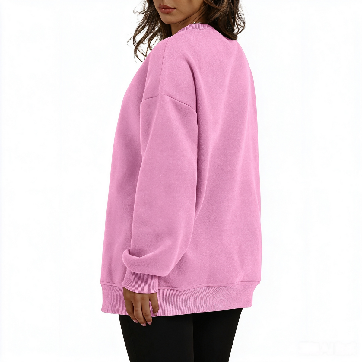 Women's long-sleeve sweatshirt with fleece lining and extra thickness