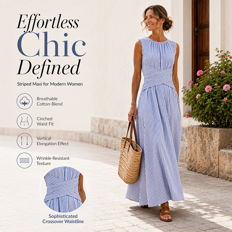 🎀👗Women's Elegant Sleeveless Ruched Midi Dress