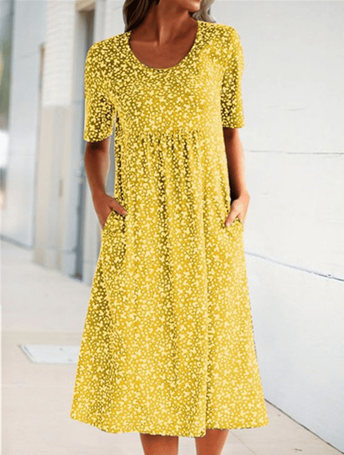 Women's floral maxi dress detail view 6