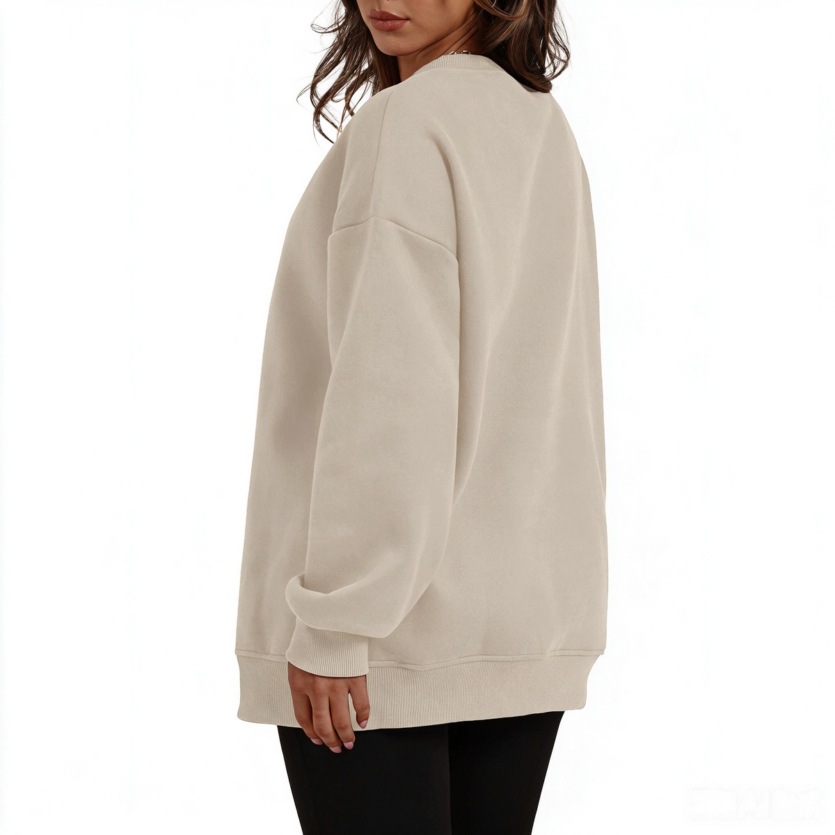 Women's long-sleeve sweatshirt with fleece lining and extra thickness