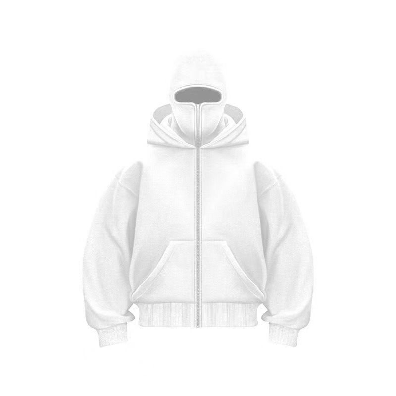Unisex Fleece-Lined Full-Zip Hoodie with Built-In Face Cover