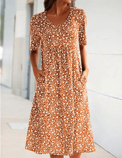 Women's floral maxi dress detail view 5
