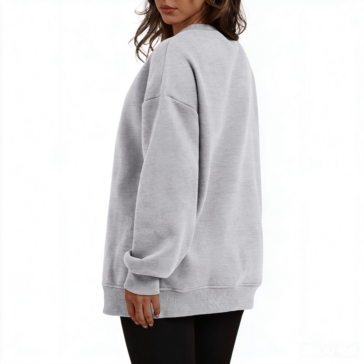 Women's long-sleeve sweatshirt with fleece lining and extra thickness