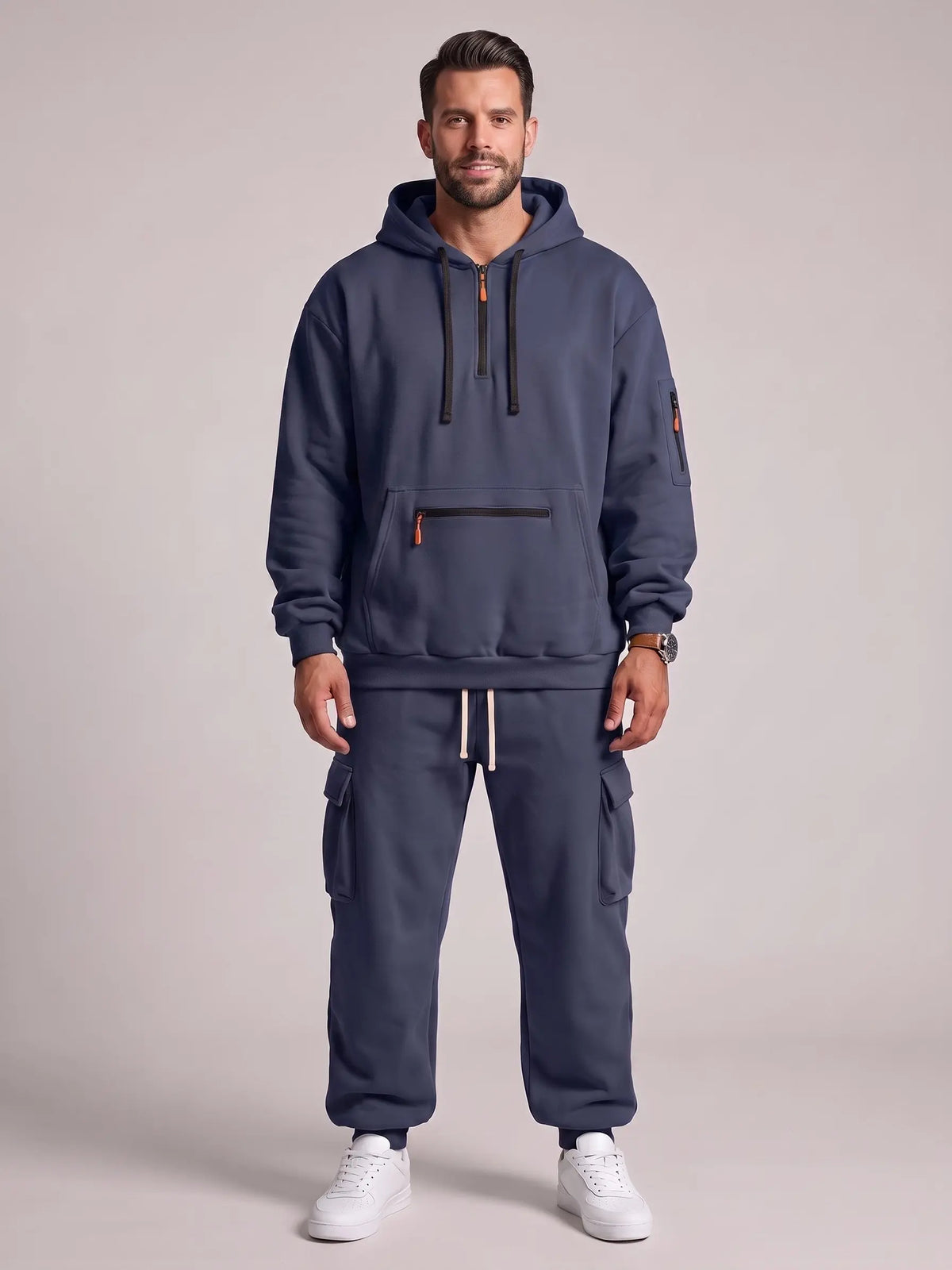 🍂Men’s Hooded Two-Piece Set – Relaxed-Fit Top & Pants for Fall & Winter