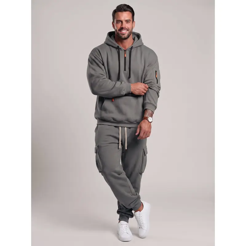 🍂Men’s Hooded Two-Piece Set – Relaxed-Fit Top & Pants for Fall & Winter