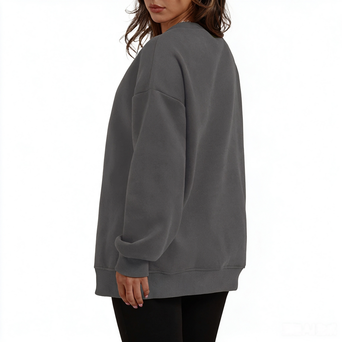 Women's long-sleeve sweatshirt with fleece lining and extra thickness