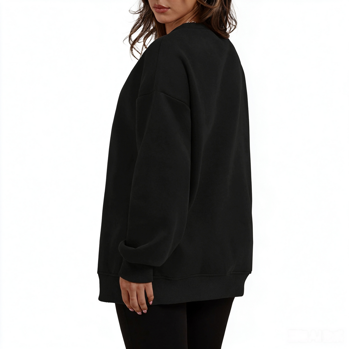 Women's long-sleeve sweatshirt with fleece lining and extra thickness