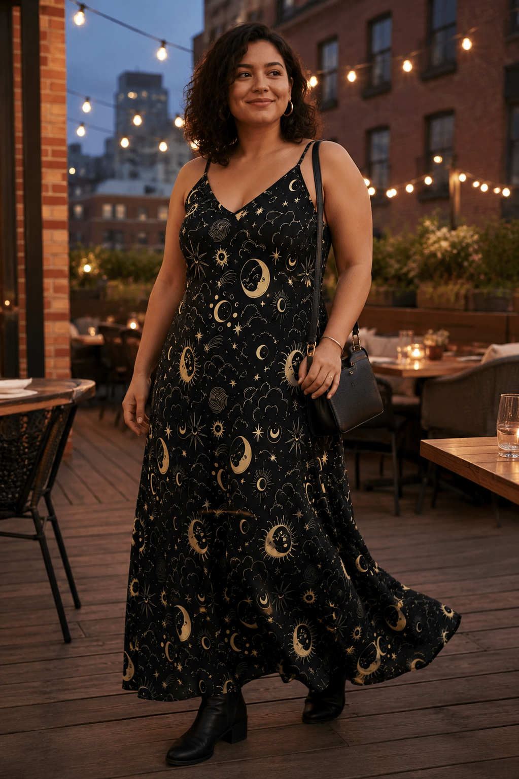 Women's Boho Printed Adjustable-Strap Maxi Dress – Sizes S–5XL