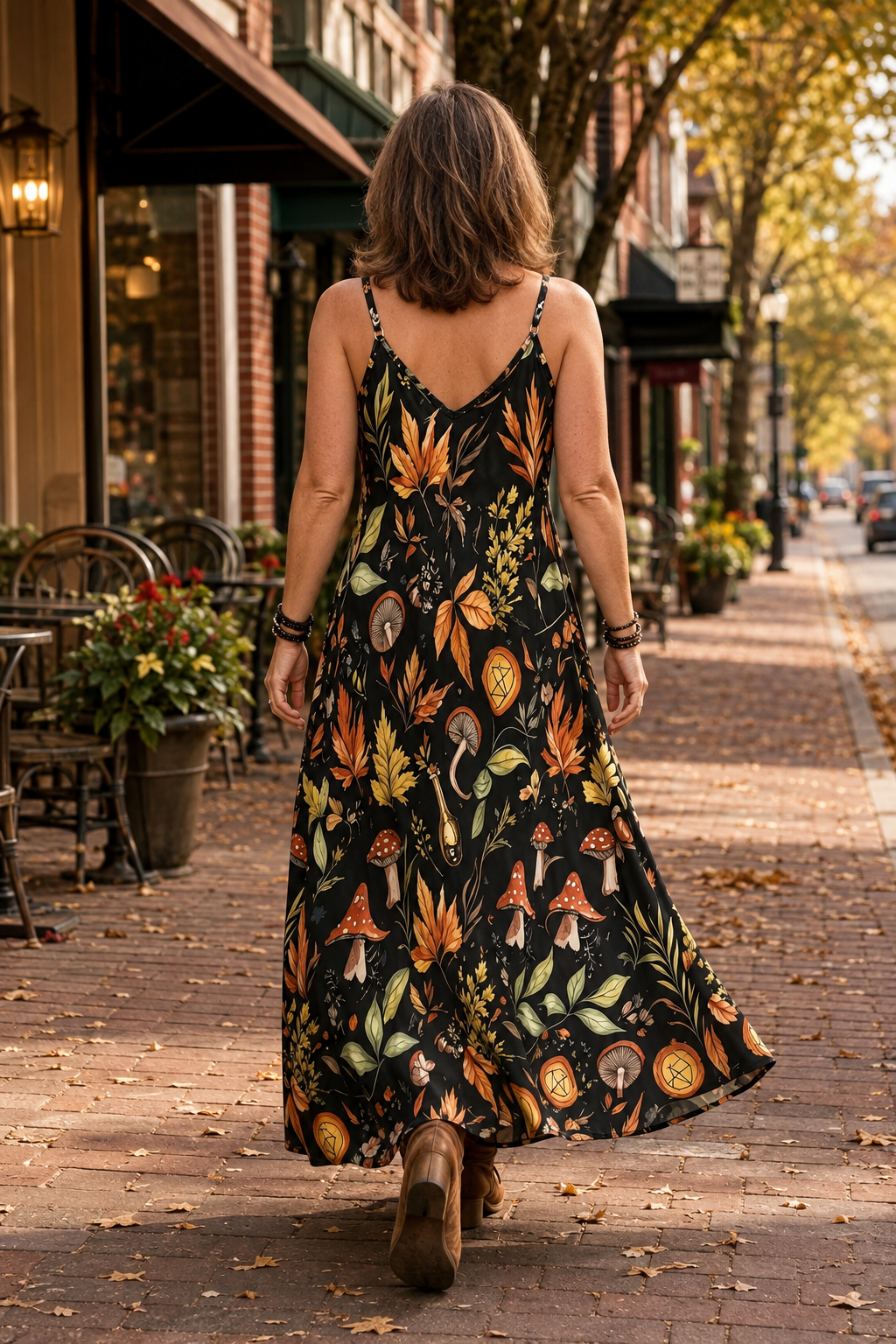 Women's Boho Printed Adjustable-Strap Maxi Dress – Sizes S–5XL