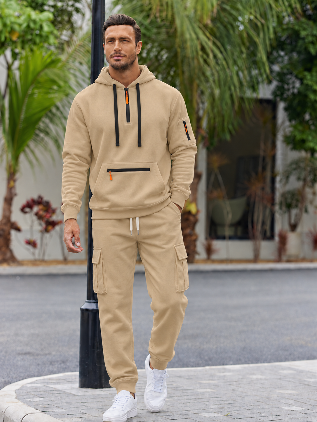 🍂Men’s Hooded Two-Piece Set – Relaxed-Fit Top & Pants for Fall & Winter