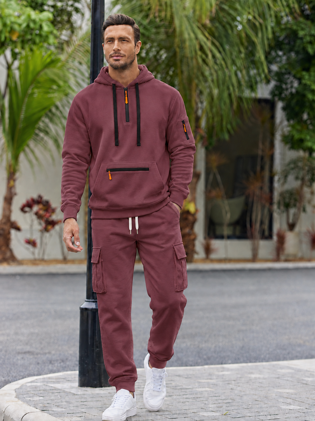 🍂Men’s Hooded Two-Piece Set – Relaxed-Fit Top & Pants for Fall & Winter