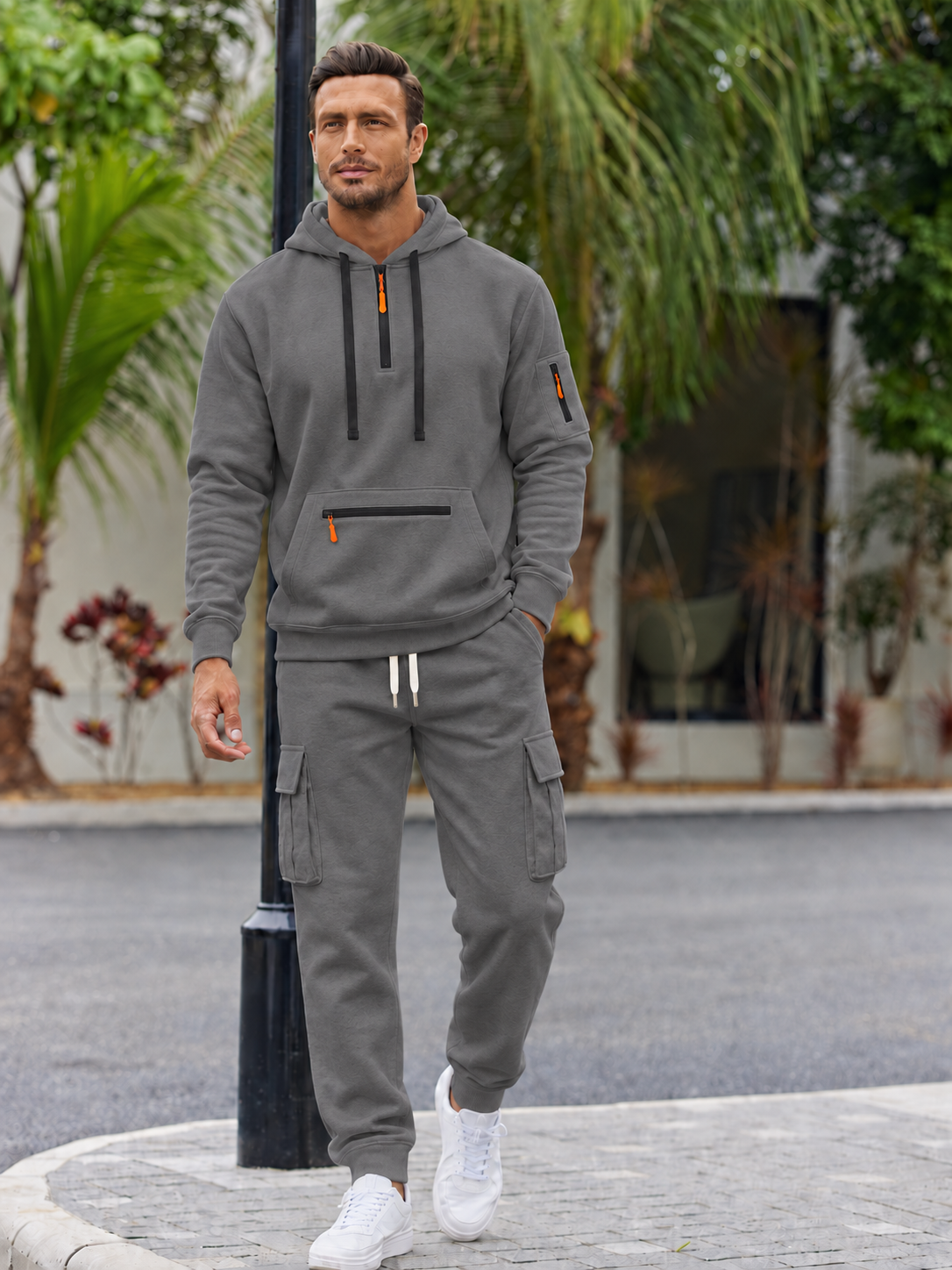 🍂Men’s Hooded Two-Piece Set – Relaxed-Fit Top & Pants for Fall & Winter