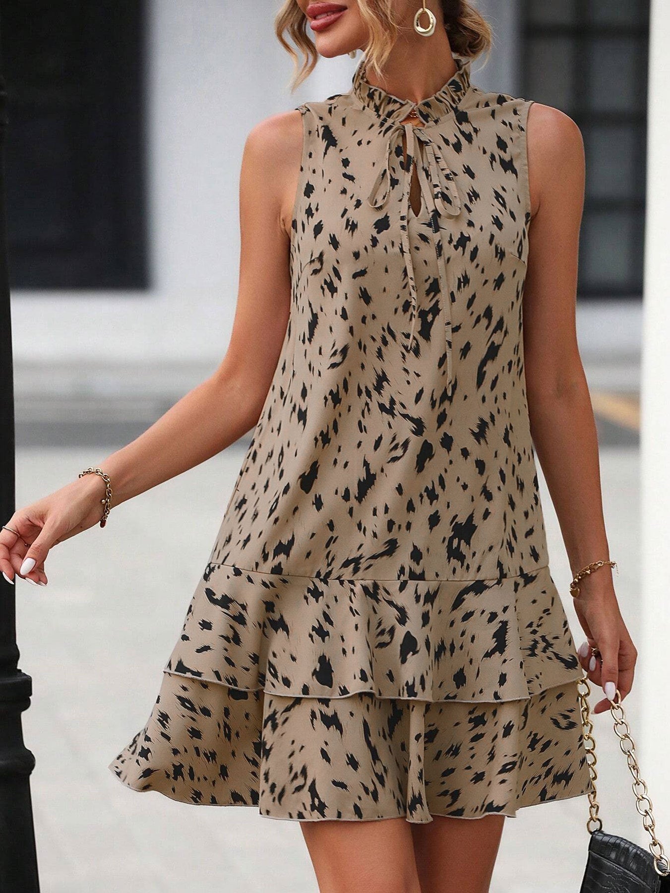 Women's Floral Ruffle Sleeveless Midi Dress - Floral 6