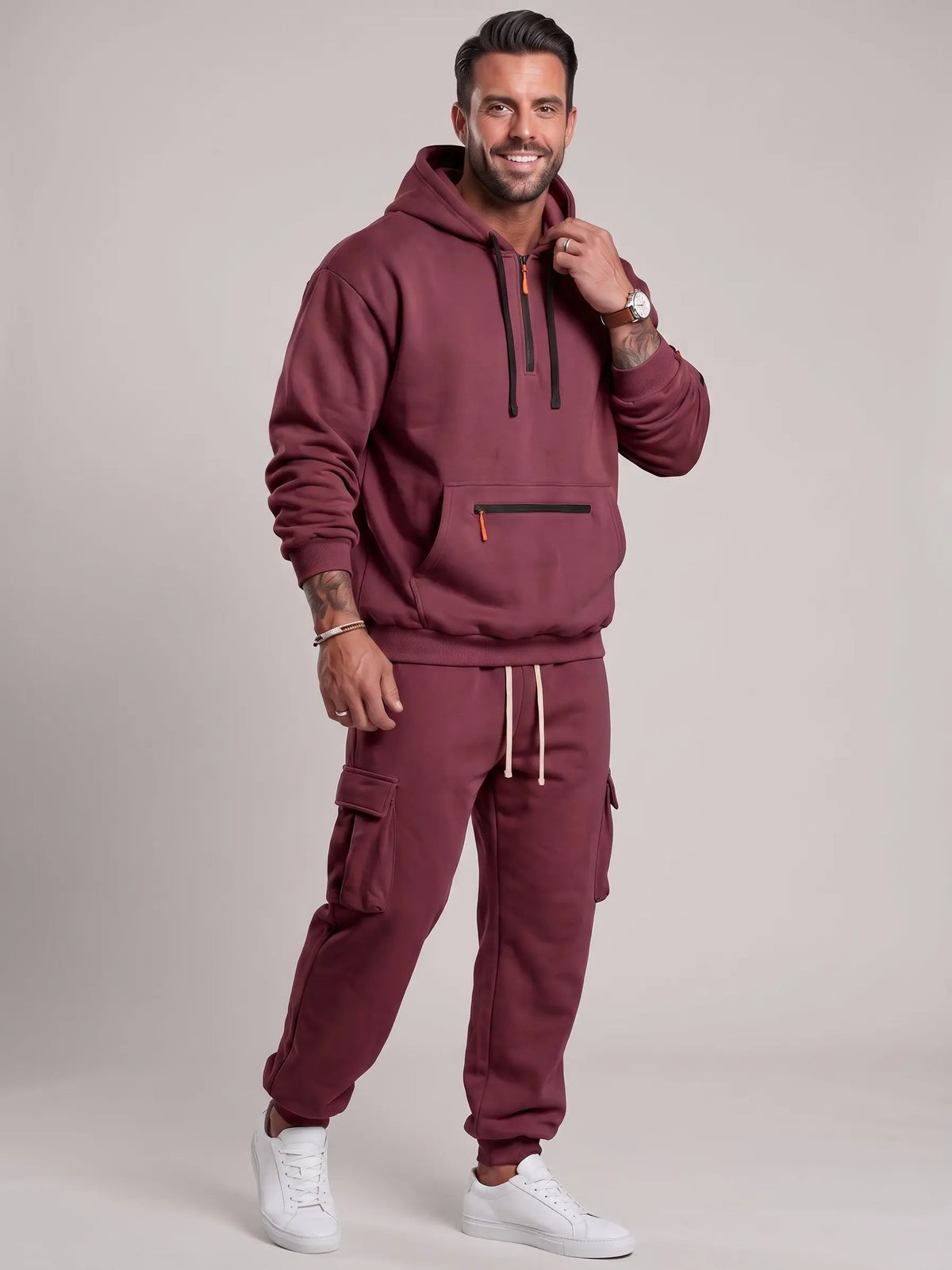 🍂Men’s Hooded Two-Piece Set – Relaxed-Fit Top & Pants for Fall & Winter