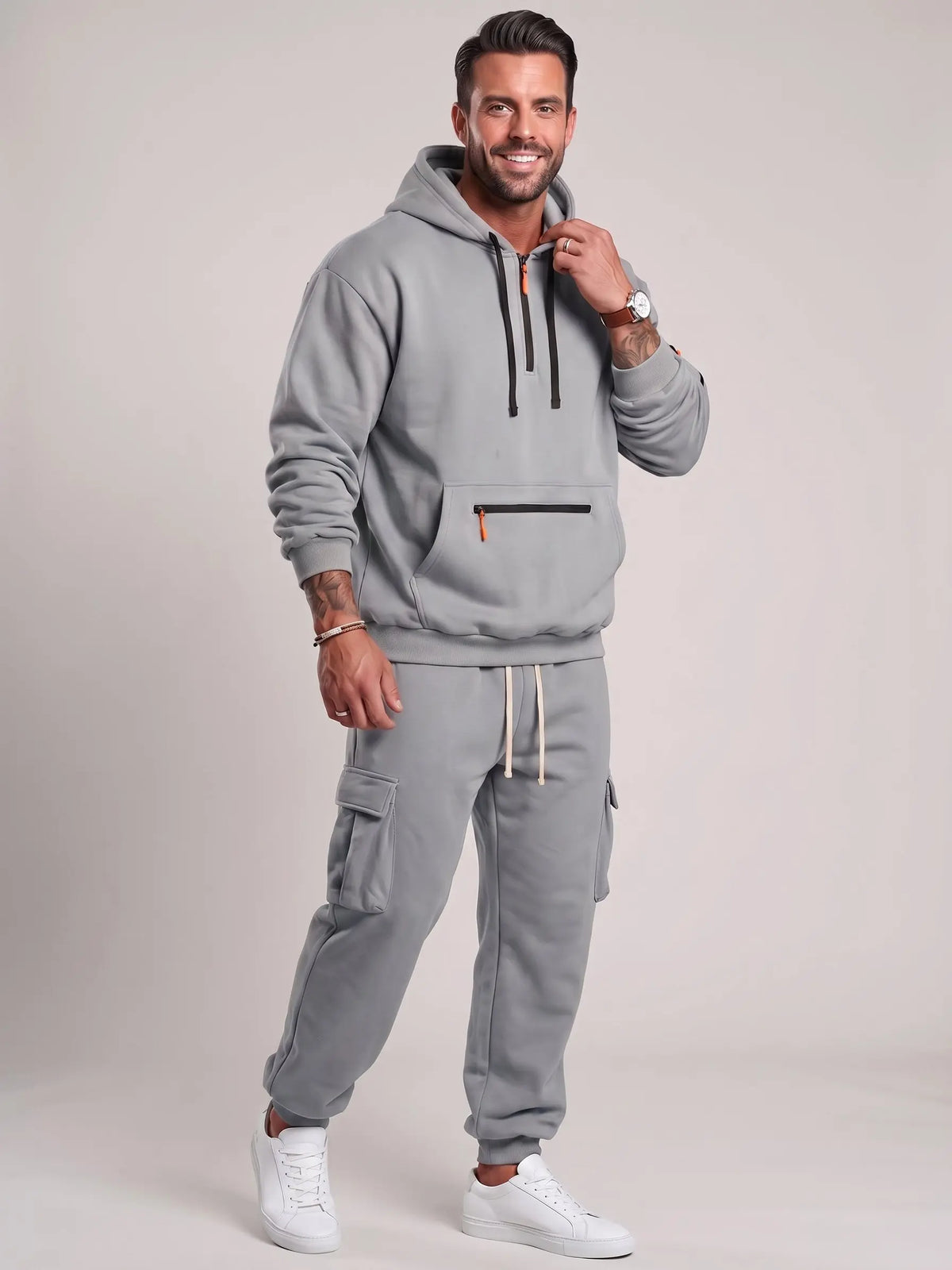 🍂Men’s Hooded Two-Piece Set – Relaxed-Fit Top & Pants for Fall & Winter