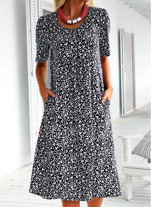 Women's floral maxi dress detail view 4