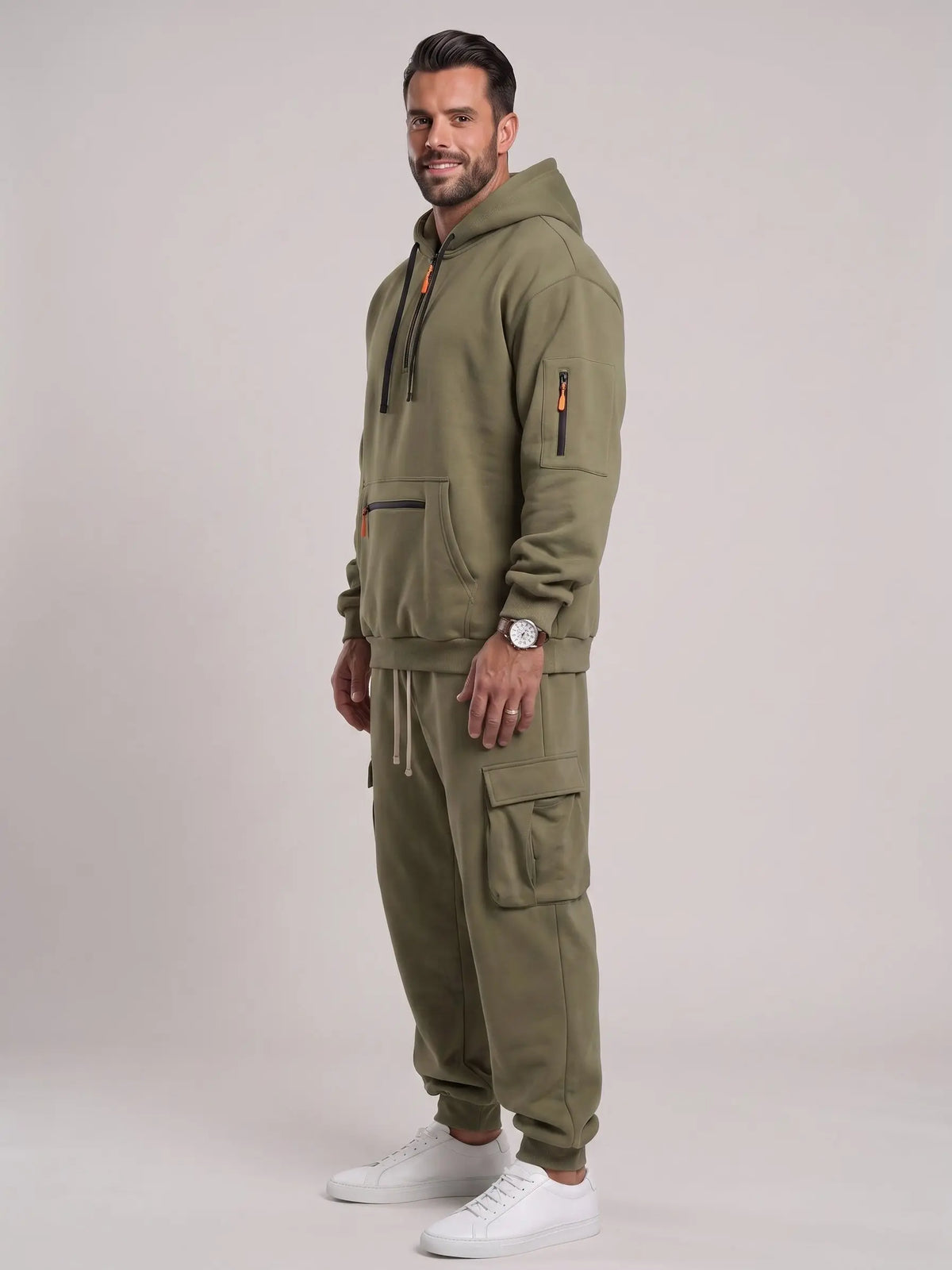 🍂Men’s Hooded Two-Piece Set – Relaxed-Fit Top & Pants for Fall & Winter
