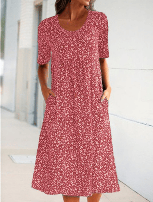Women's floral maxi dress detail view 2